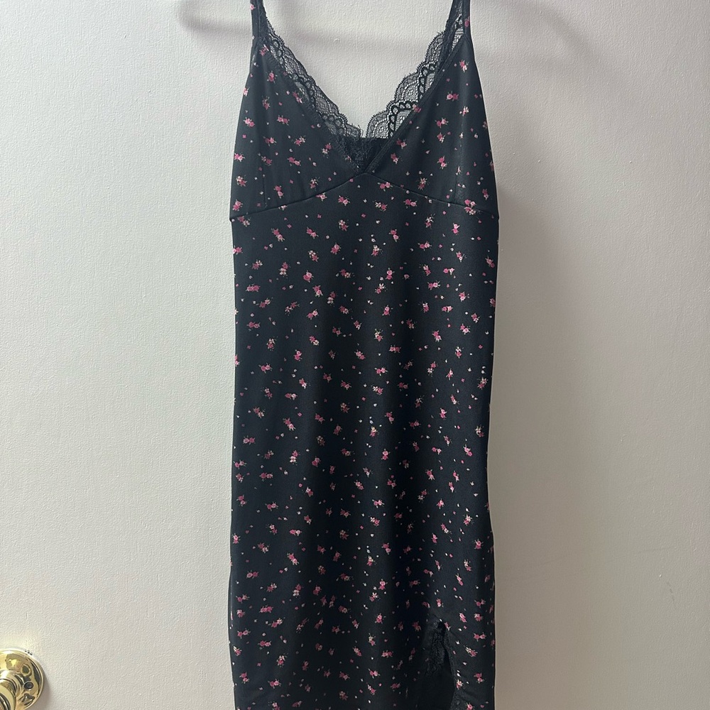 Floral Lace Trim Dress